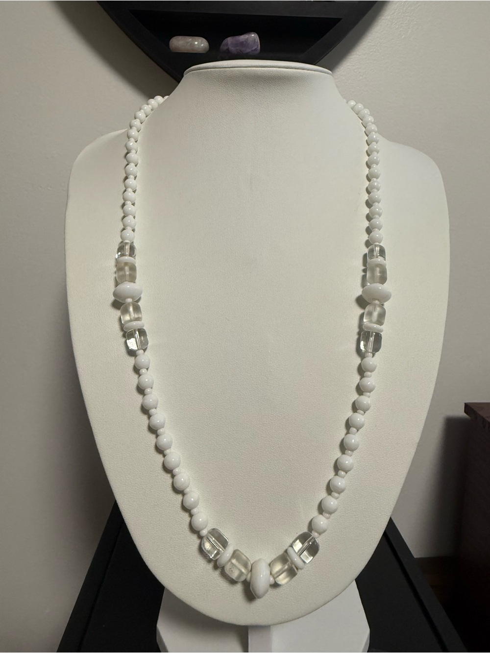 White and Clear Beaded Necklace